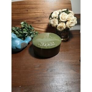 Gourmet Village Green Ceramic Brie Baker & Cheese Dish with Lid